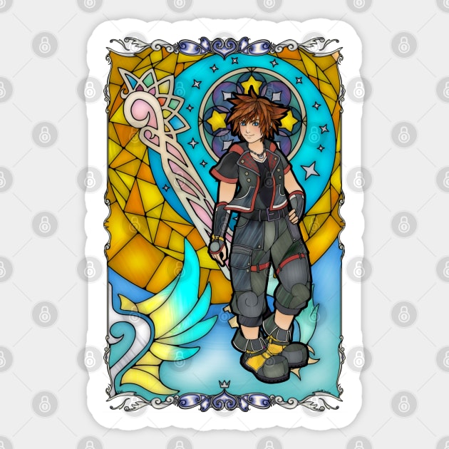 Kingdom Hearts 3 Sora Stained Glass Sticker by Ranefea